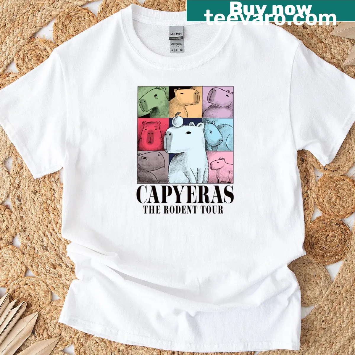 Artistic Capyeras T-shirt showcasing creative design — on a men's t-shirt