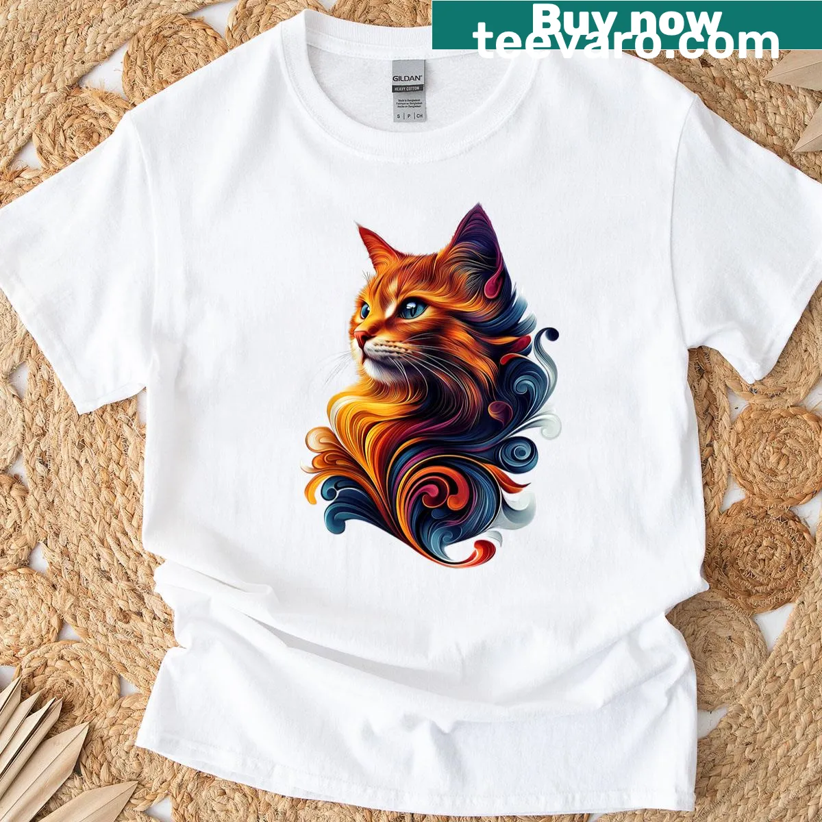 Wildlife-themed Cats T-shirt featuring various cats in nature — on a men's t-shirt