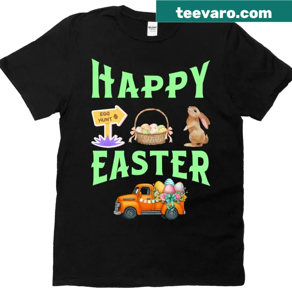 Oversized T-shirt featuring a cheerful Easter bunny illustration