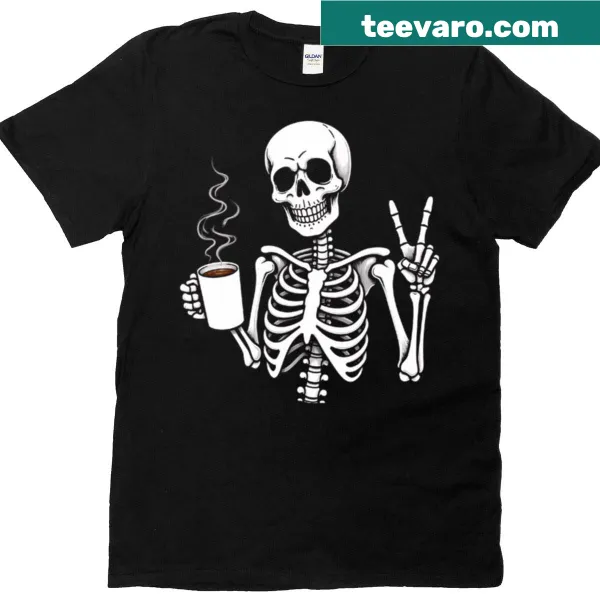 Edgy Coffee Skeleton t-shirt design