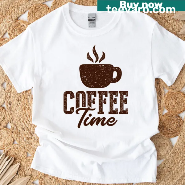 Text 'Coffee Time' designed on t-shirt
