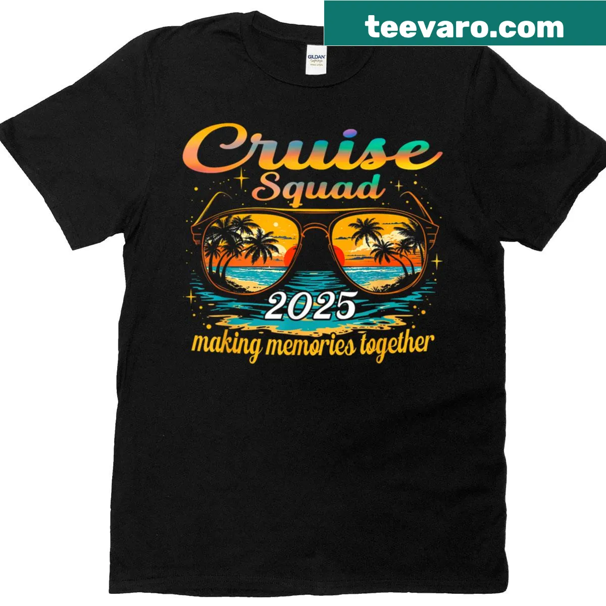 Family matching T-shirt with graphic 'Cruise Squad 2025.' — on a men's t-shirt