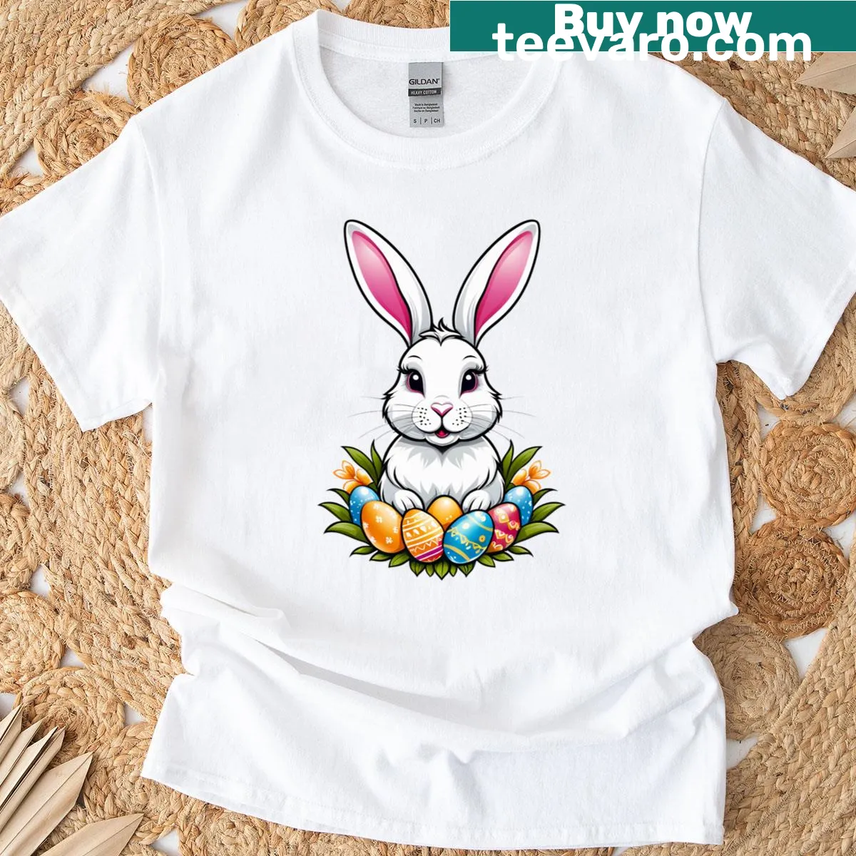 Kawaii Easter bunny design on a T-shirt — on a men's t-shirt