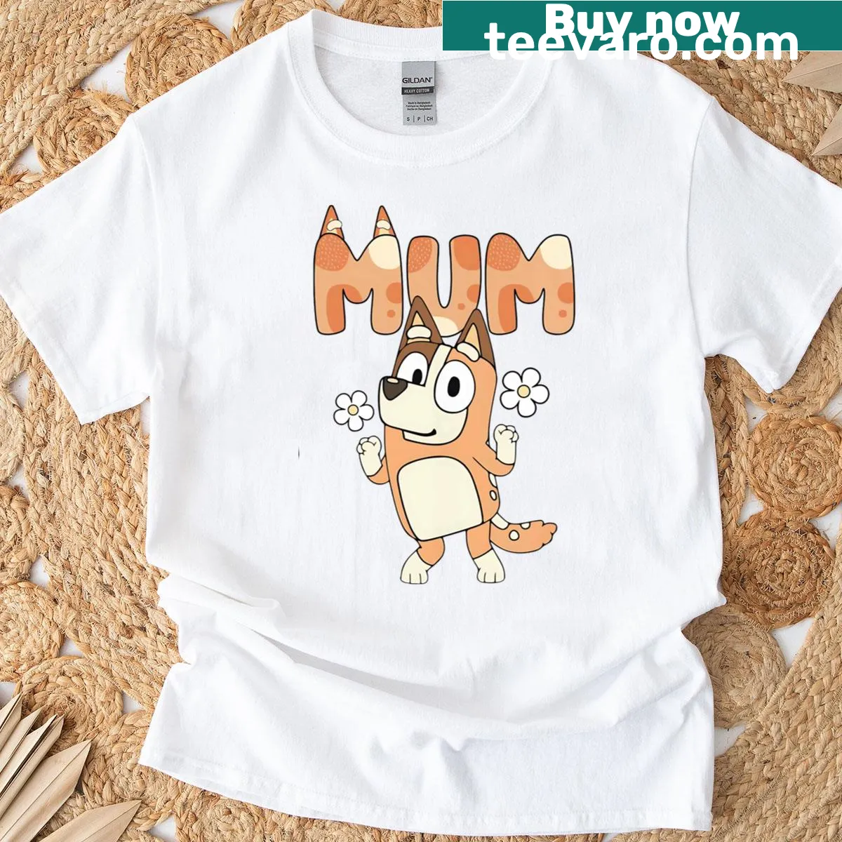 Illustration of a dancing mom on a Mother's Day t-shirt — on a men's t-shirt