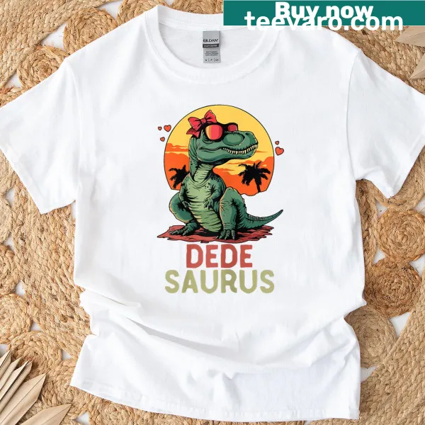 Cartoon T-rex Dedesaurus T-shirt with a funny design