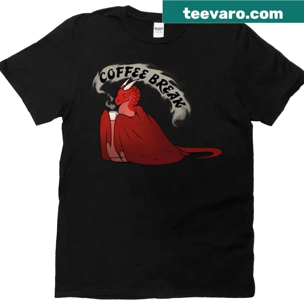 Whimsical dragon illustration on a casual T-shirt.