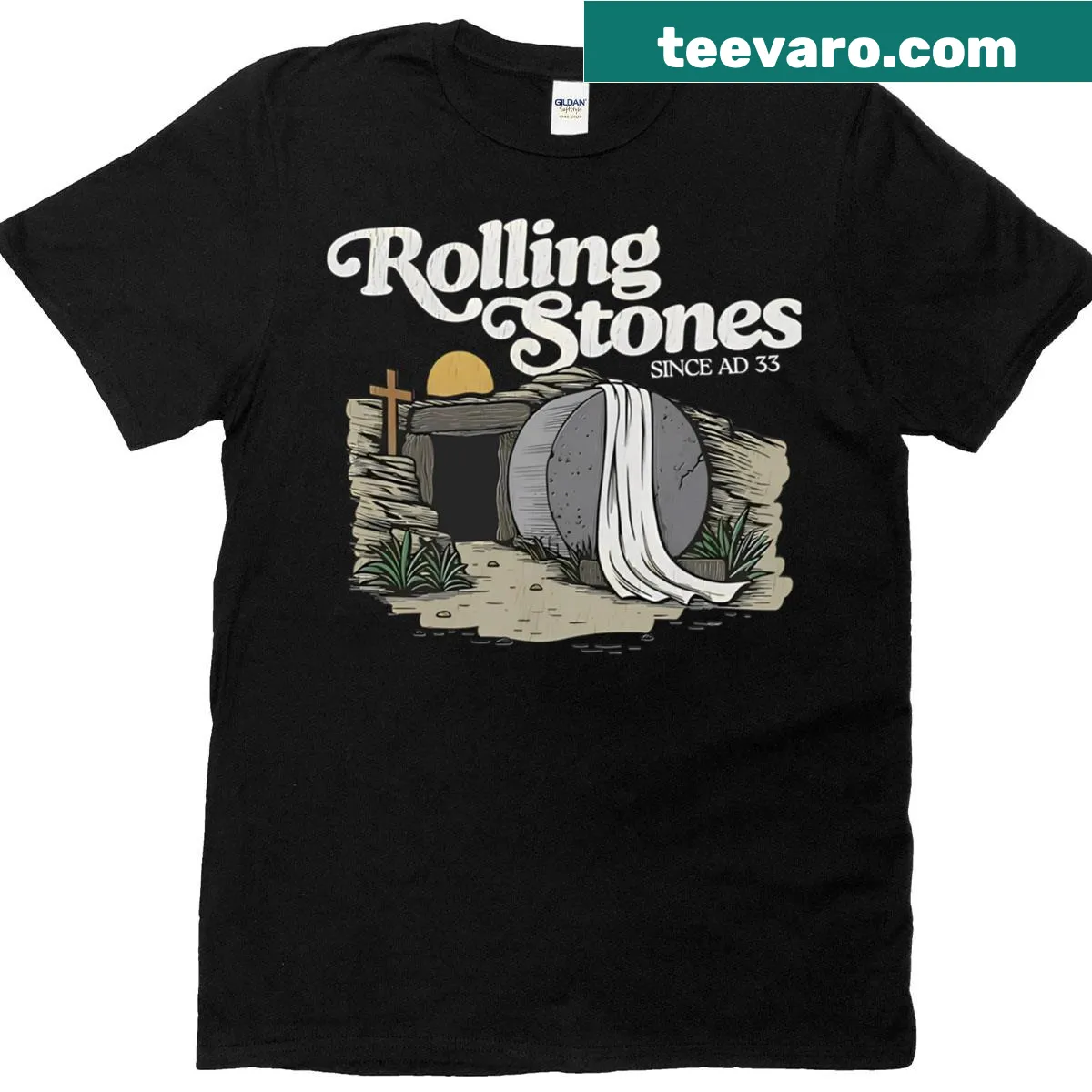 Inspirational Easter Jesus T-shirt with resurrection design — on a men's t-shirt