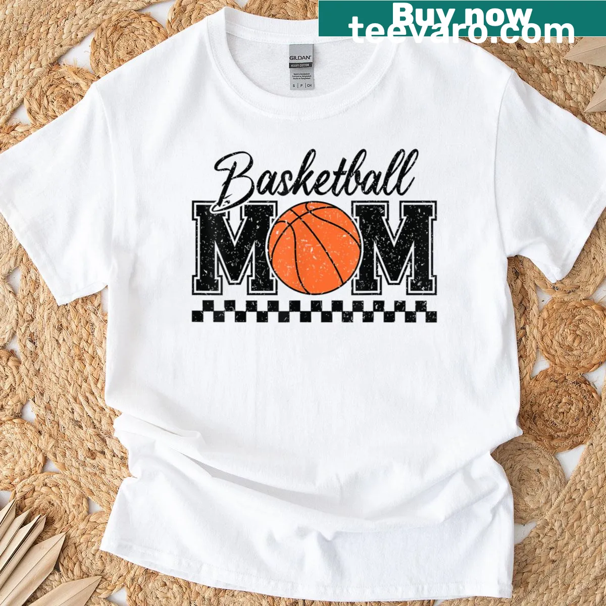 Empowered Basketball Mom t-shirt with bold typography — on a men's t-shirt