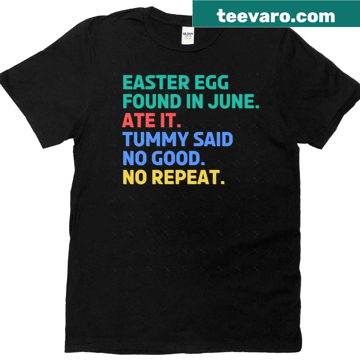 Easter-themed t-shirt with a foul egg quote design — on a men's t-shirt