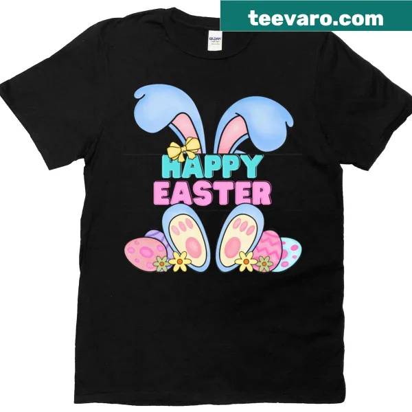 Cartoon bunny with eggs design on T-shirt