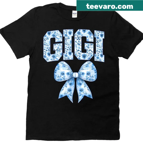 Floral design T-shirt with a coquette bow for Grandma on Mother's Day