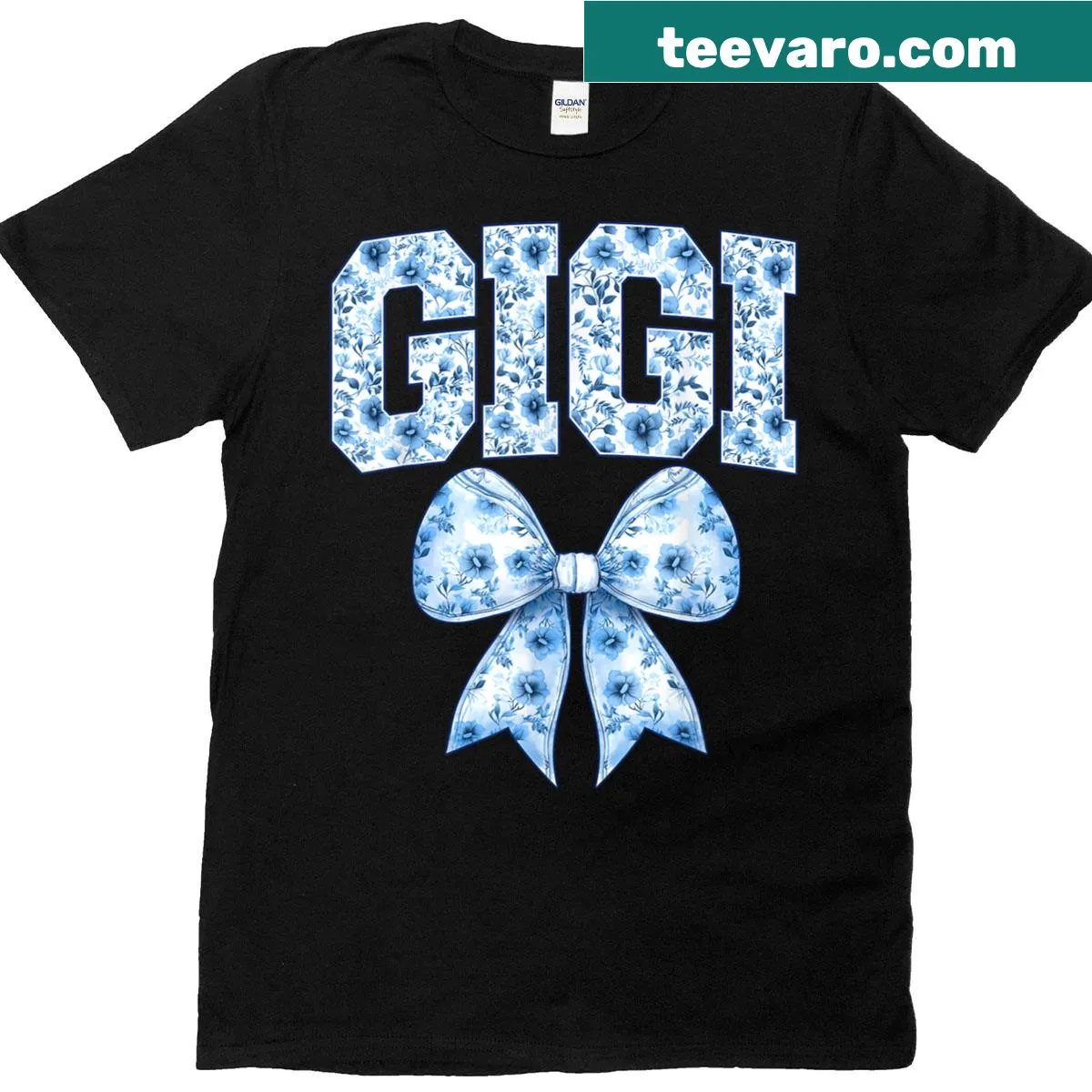 Floral design T-shirt with a coquette bow for Grandma on Mother's Day — on a men's t-shirt