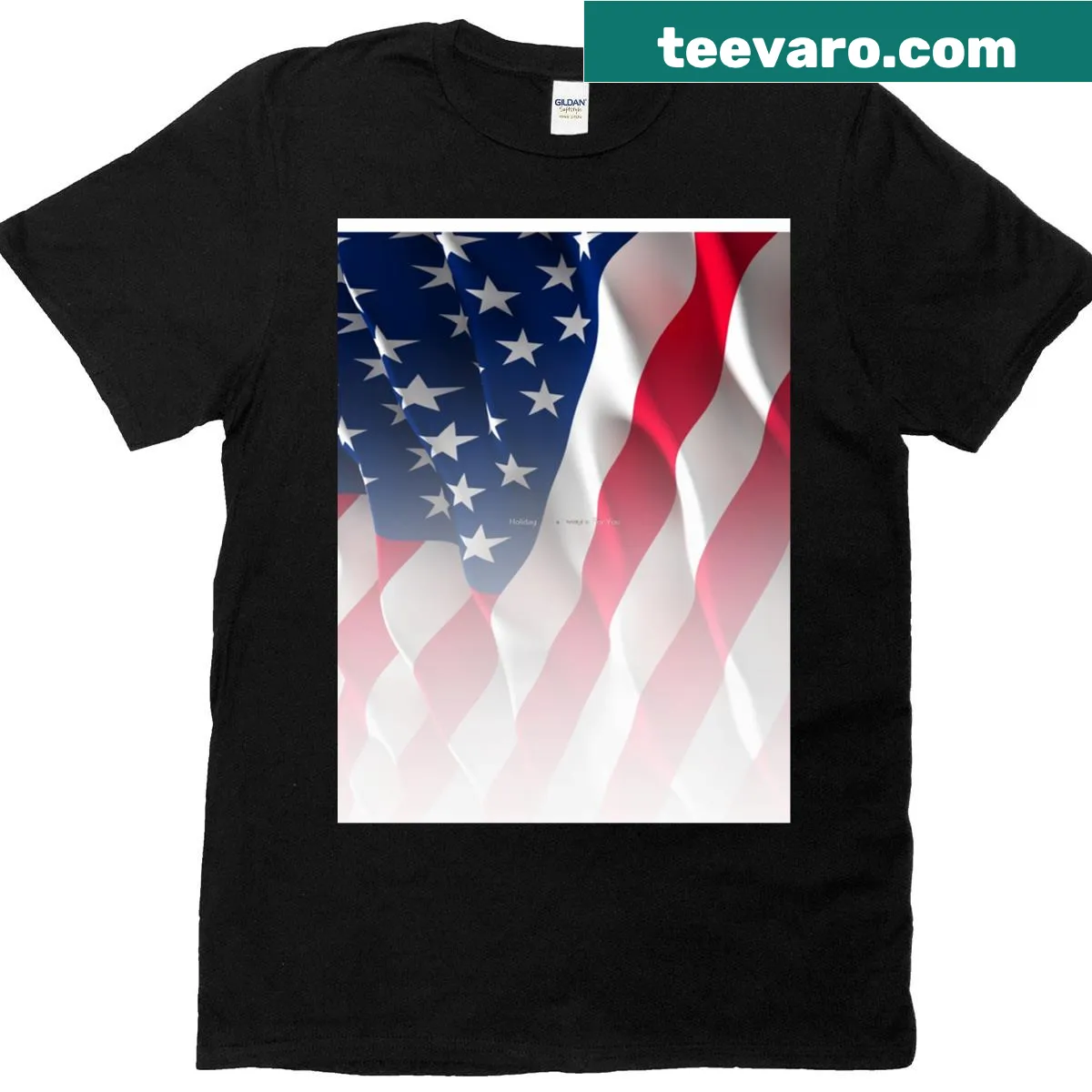 Patriotic T-shirt celebrating the 4th of July with festive graphics. — on a men's t-shirt