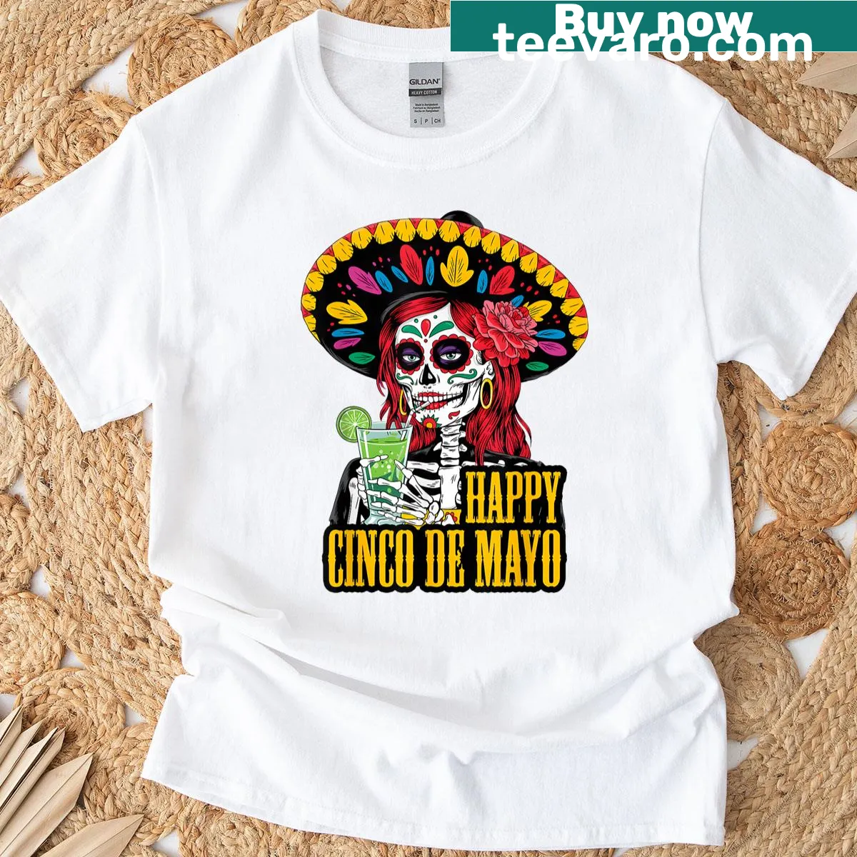 Cinco De Mayo t-shirt with festive design celebrating Mexican heritage — on a men's t-shirt