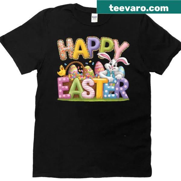 Easter t-shirt featuring a cheerful bunny graphic