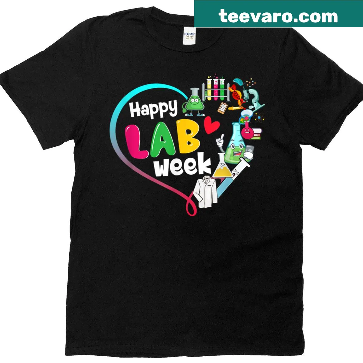T-shirt celebrating Lab Week 2025 for medical lab technicians — on a men's t-shirt