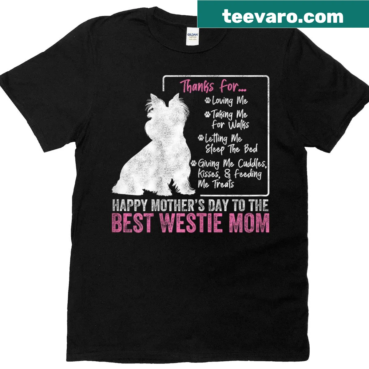 T-shirt for Westie moms featuring a heartfelt Mother's Day message — on a men's t-shirt
