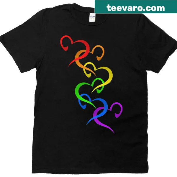 T-shirt with the phrase 'Hearts Of Pride' celebrating inclusivity