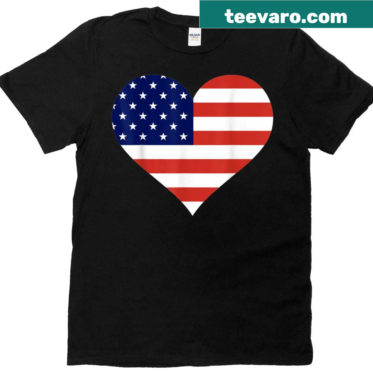 Text saying 'I Heart USA' for patriotic celebrations — on a men's t-shirt