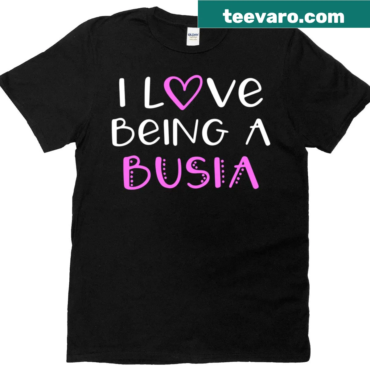 Cute t-shirt that says 'I Love Being A Busia' — on a men's t-shirt