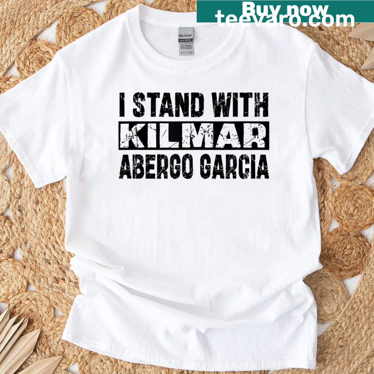 Bold typography t-shirt with a supportive phrase about Kilmar — on a men's t-shirt
