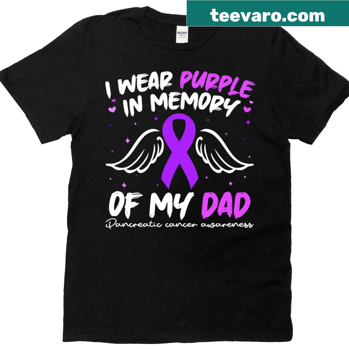 T-shirt with the message 'I Wear Purple In Memory Of My Dad' — on a men's t-shirt