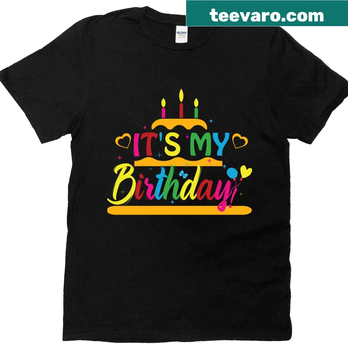 Simple birthday t-shirt with the phrase 'It's My Birthday' — on a men's t-shirt
