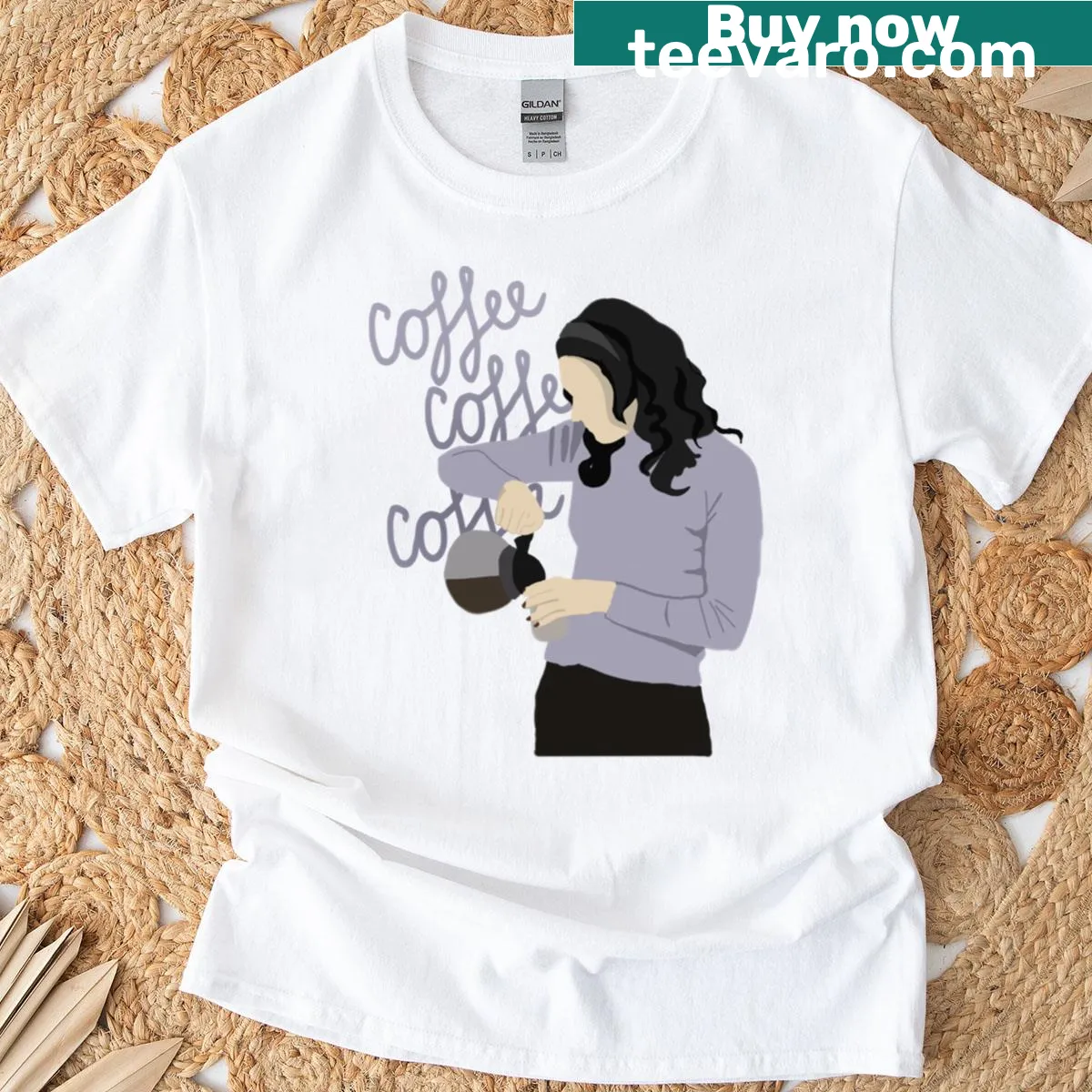 Typography graphic of 'Coffee Coffee Coffee' for fans — on a men's t-shirt
