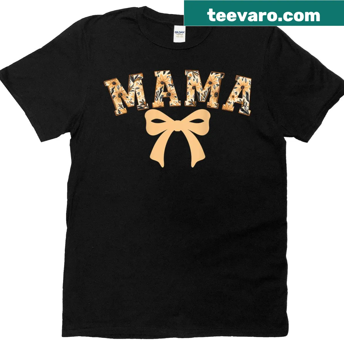 Retro t-shirt for moms with a coquette bow design — on a men's t-shirt