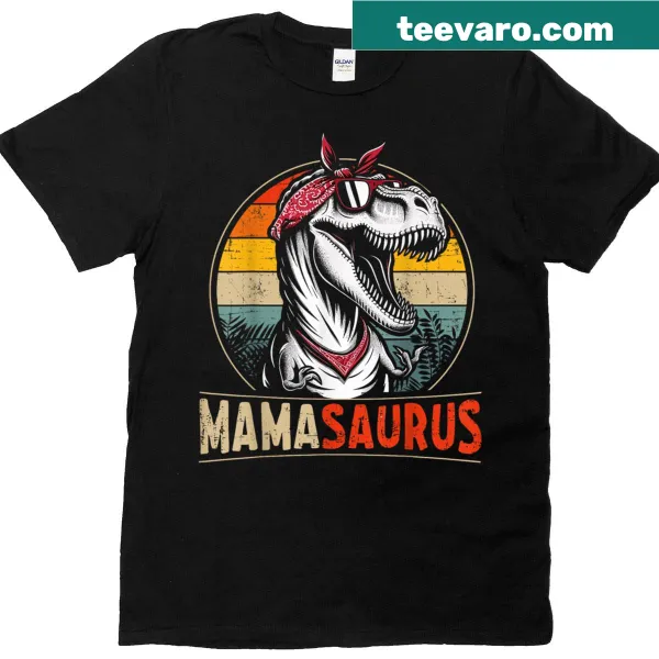 Vintage distressed Mamasaurus t-shirt featuring a dinosaur design