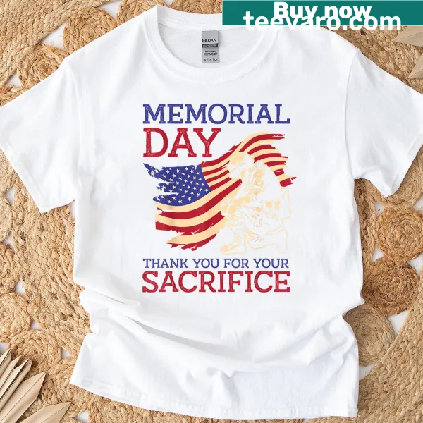 T-shirt with a message of gratitude for military sacrifices