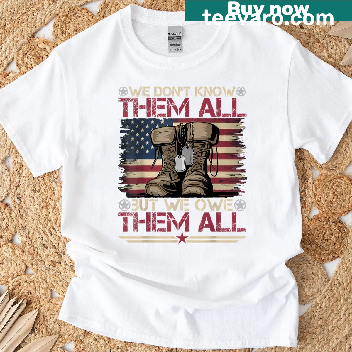 Memorial Day t-shirt honoring veterans with simple typography — on a men's t-shirt