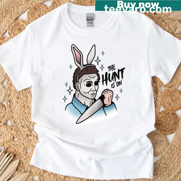 Funny graphic of Michael Myers as the Easter Bunny