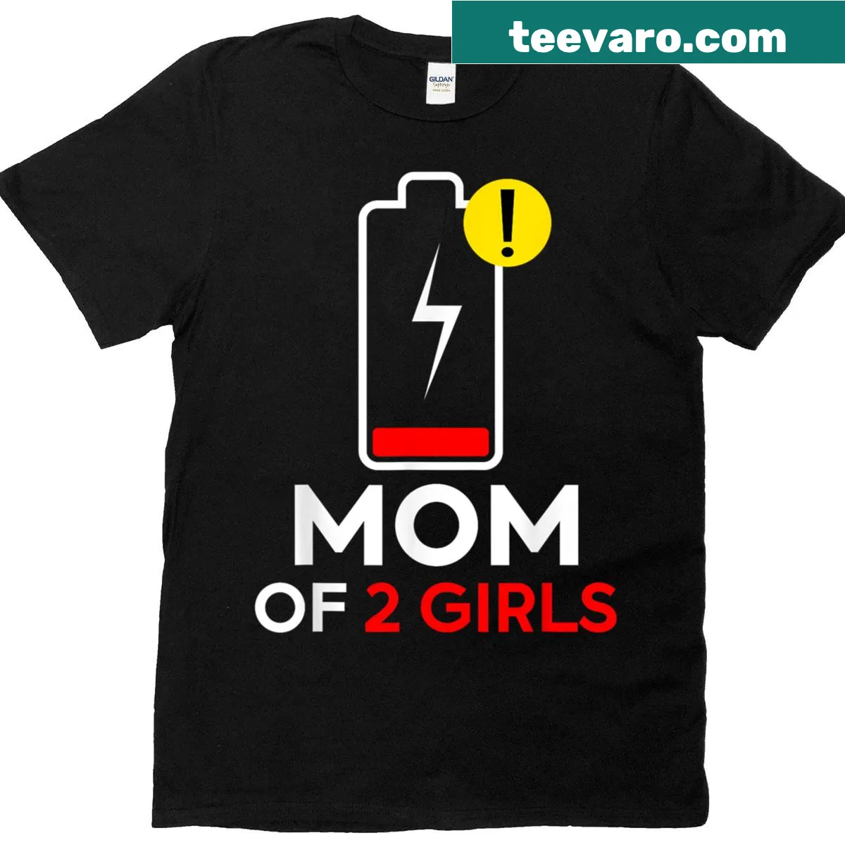 Graphic text 'Mom Of 2 Girls' on T-shirt for mothers — on a men's t-shirt