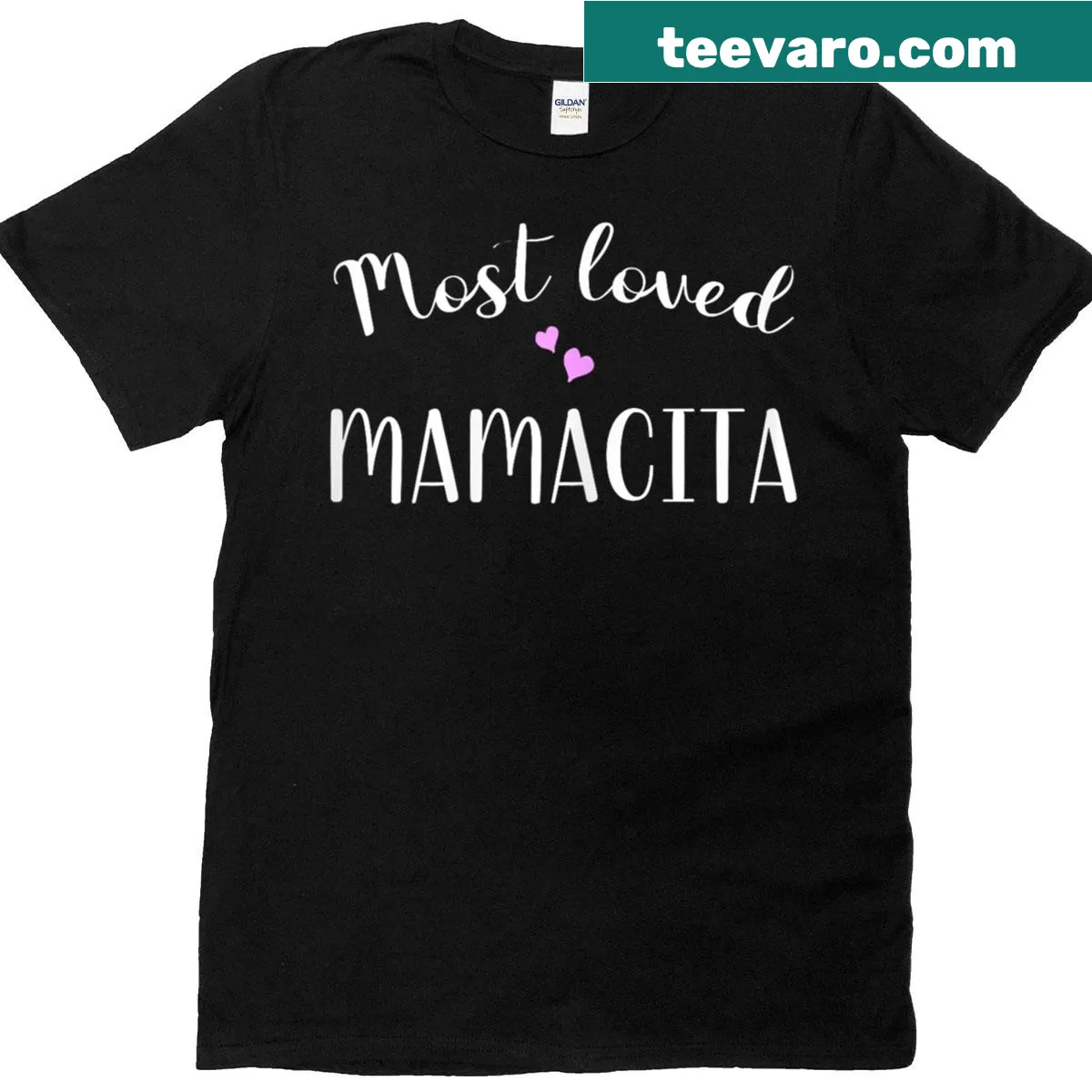 Cute heart design with text 'Most Loved Mamacita' — on a men's t-shirt