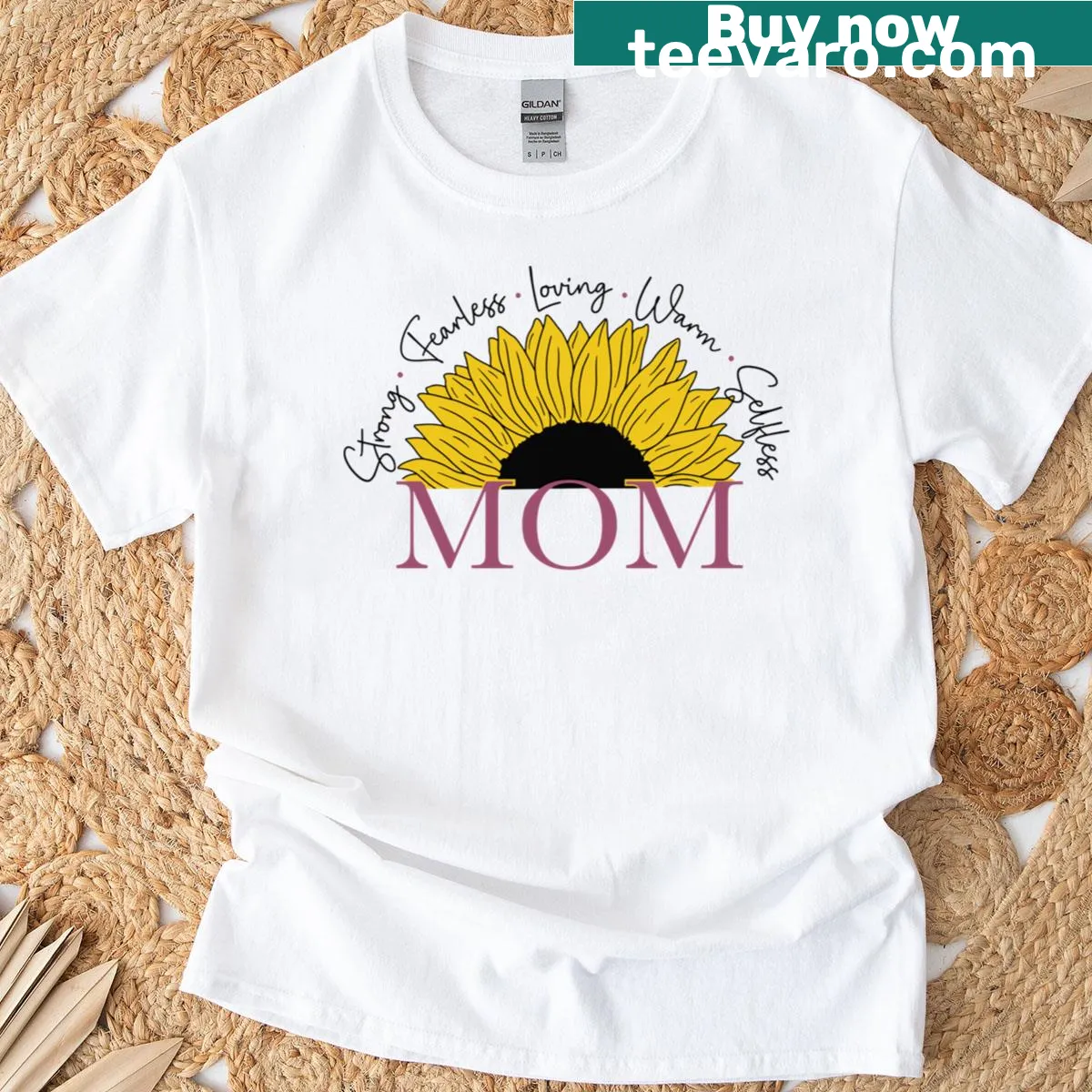 Cute sunflower design T-shirt for Mother's Day — on a men's t-shirt