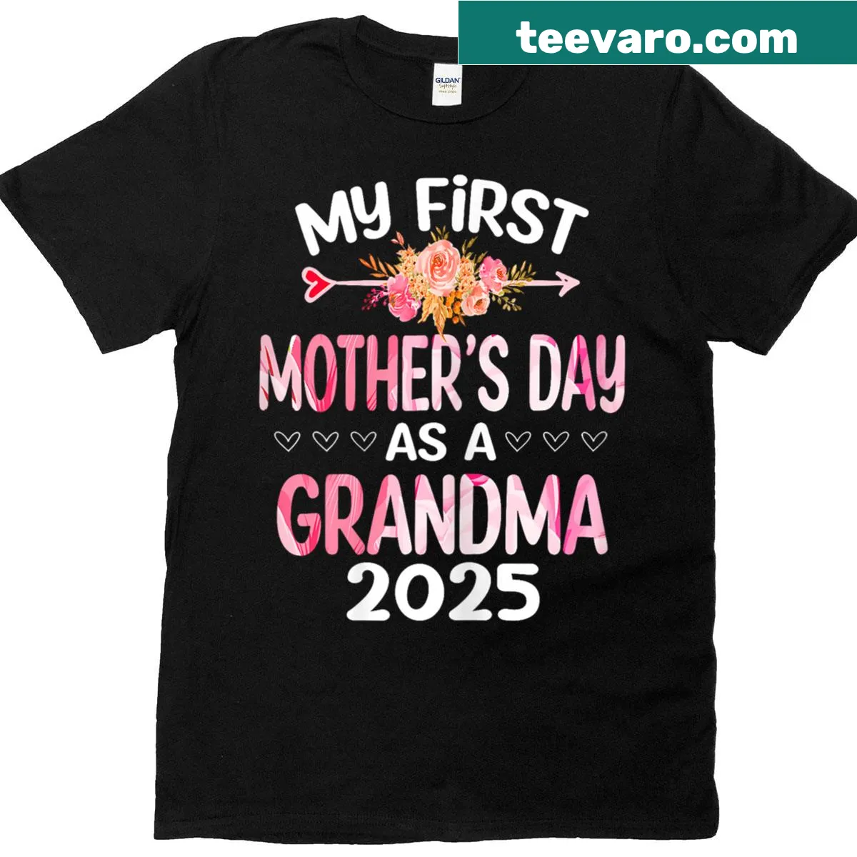Funny Mothers Day T-shirt for first-time grandmas with playful typography — on a men's t-shirt
