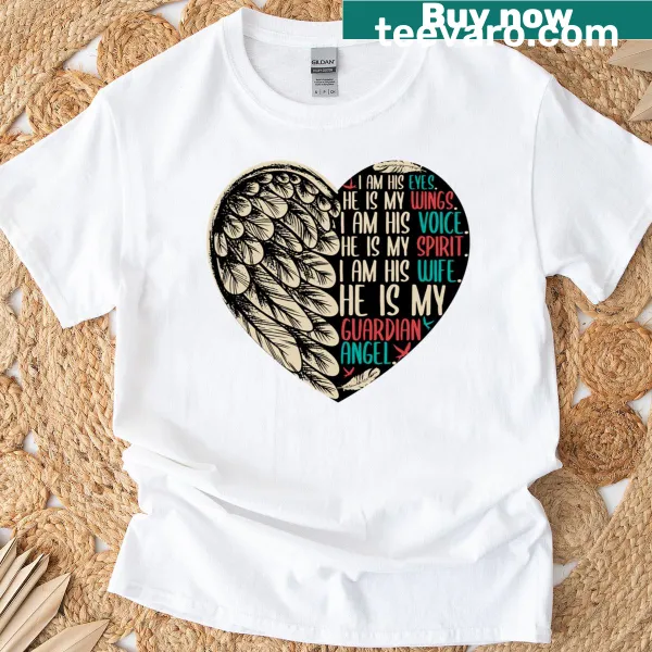 Memorial t-shirt for widowed wives honoring their guardian angels