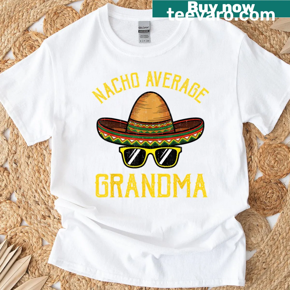 Funny Cinco de Mayo t-shirt for grandma with sombrero illustration — on a men's t-shirt