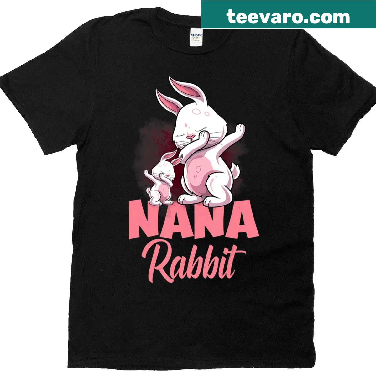 Cute Easter T-shirt for grandmas featuring a charming rabbit illustration — on a men's t-shirt
