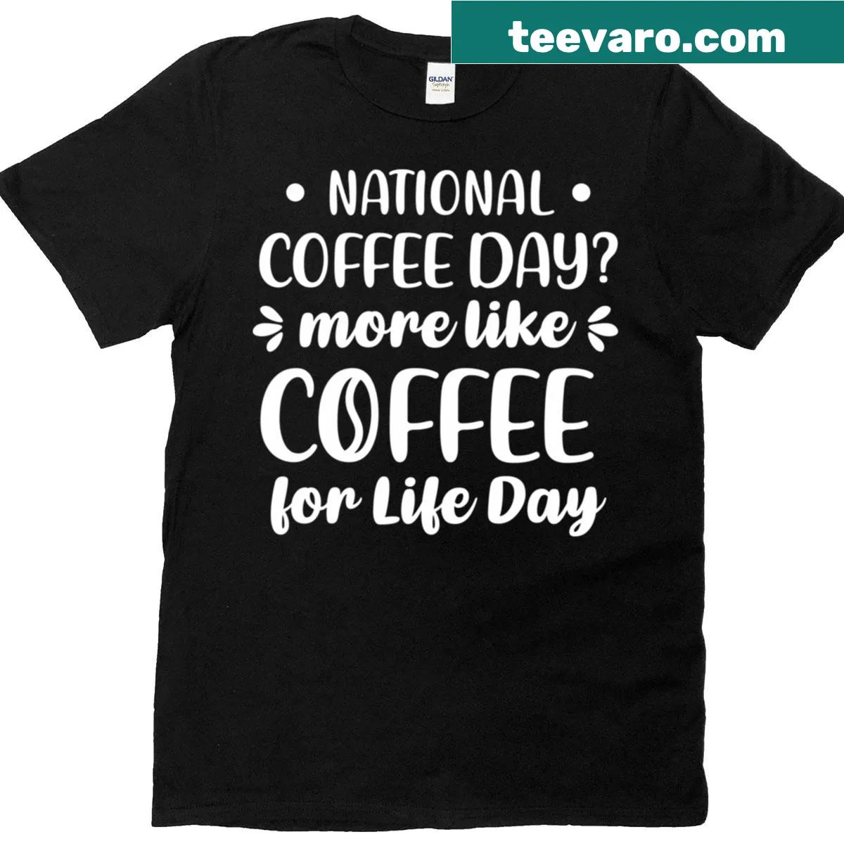 Humorous coffee-themed t-shirt for everyday wear — on a men's t-shirt