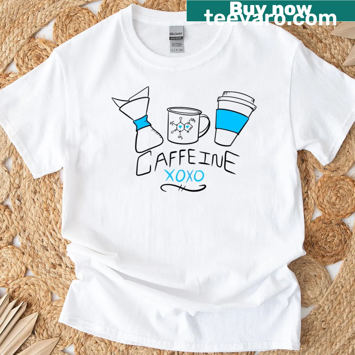 Nerdy Coffee And Caffeine Lover T-shirt with humorous graphics — on a men's t-shirt