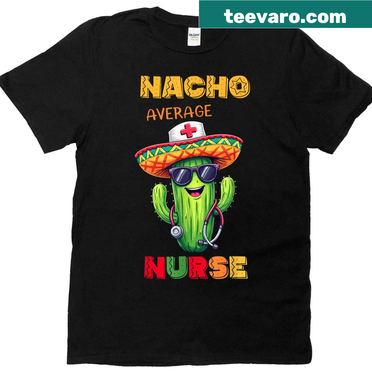Cinco De Mayo nurse t-shirt with taco illustration — on a men's t-shirt