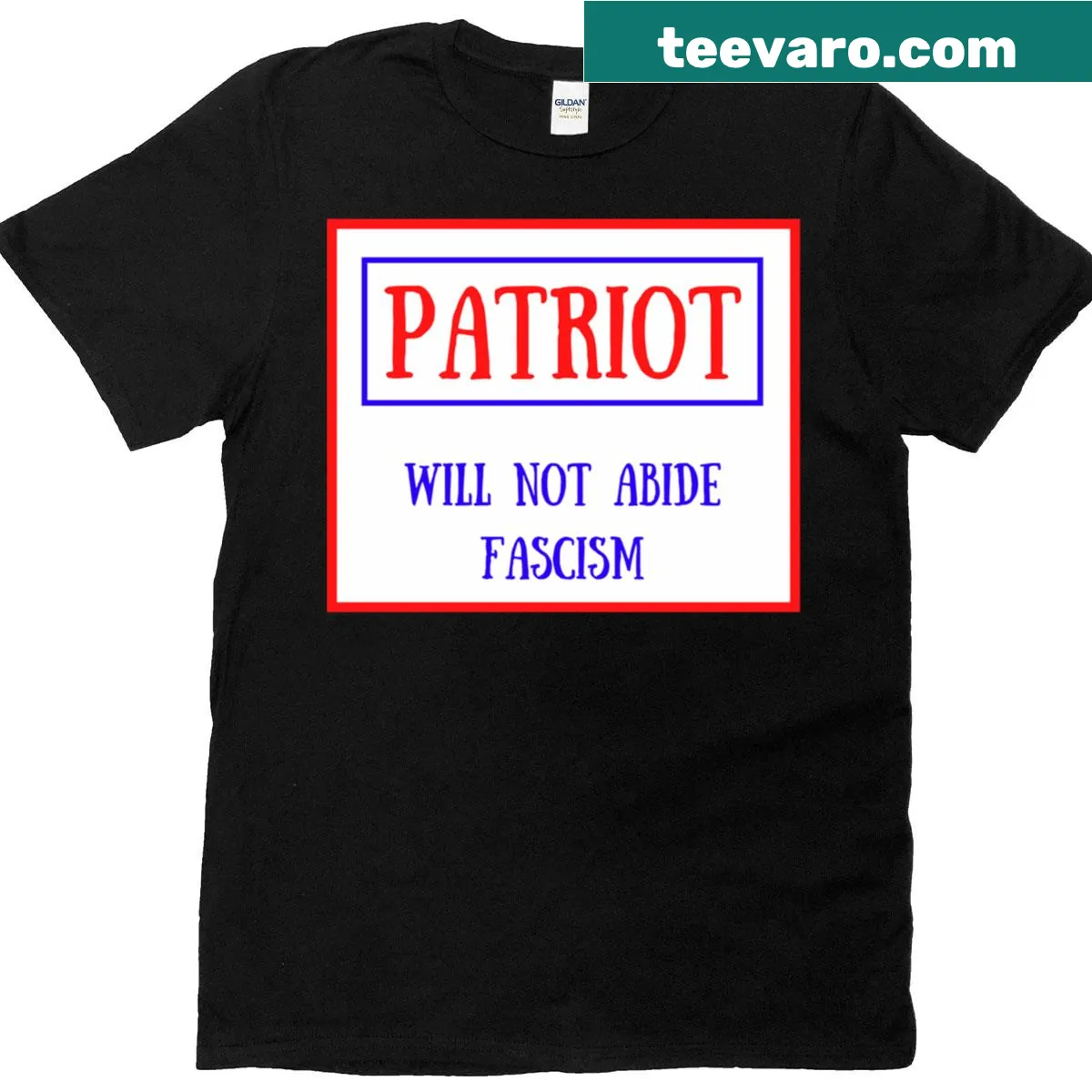 Typography design stating 'Will Not Abide Fascism' — on a men's t-shirt