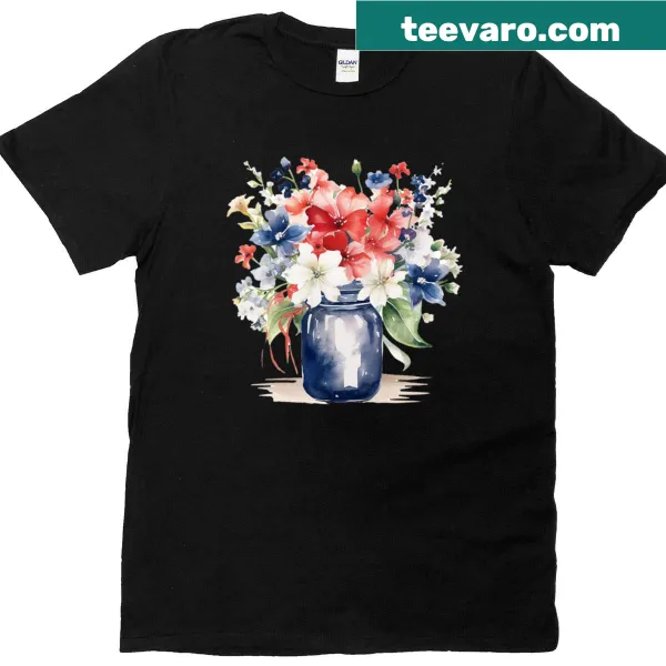 Oversized t-shirt with floral arrangement in a mason jar