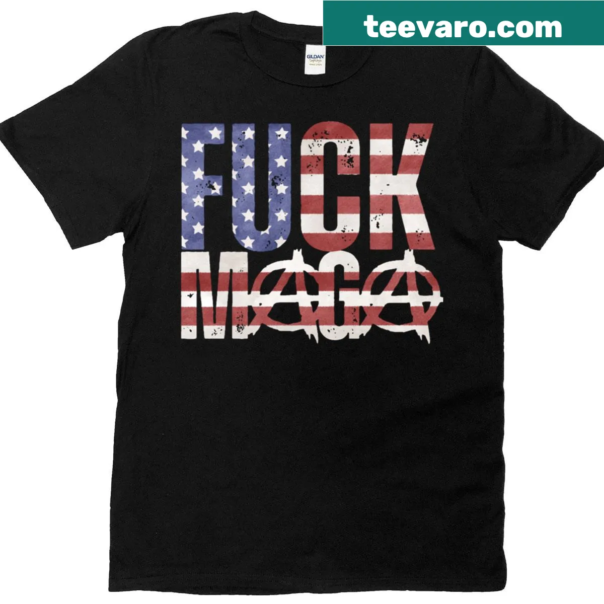 Bold text design expressing a political message on t-shirt — on a men's t-shirt