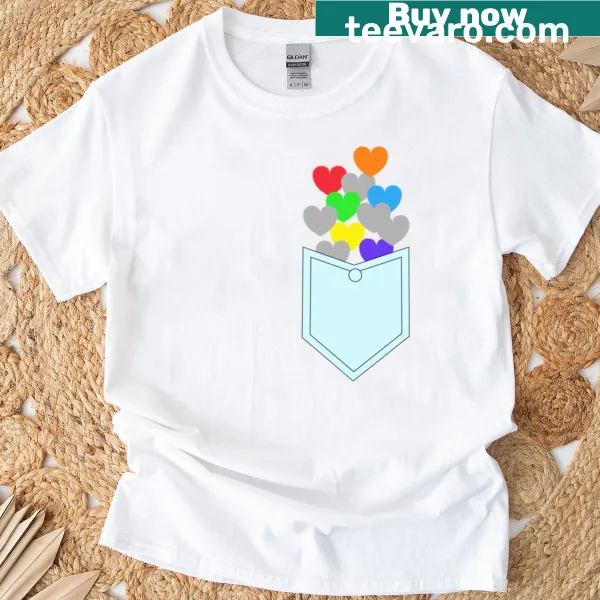 Pocket design with a heart illustration on a T-shirt