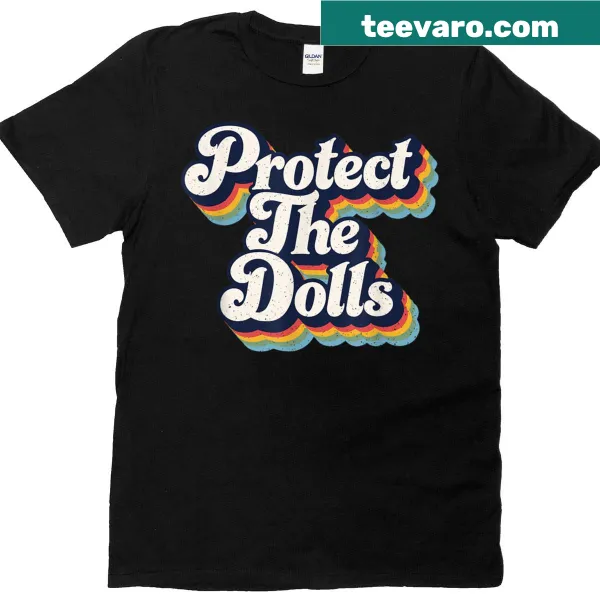 Retro distressed T-shirt with 'Protect The Dolls' text