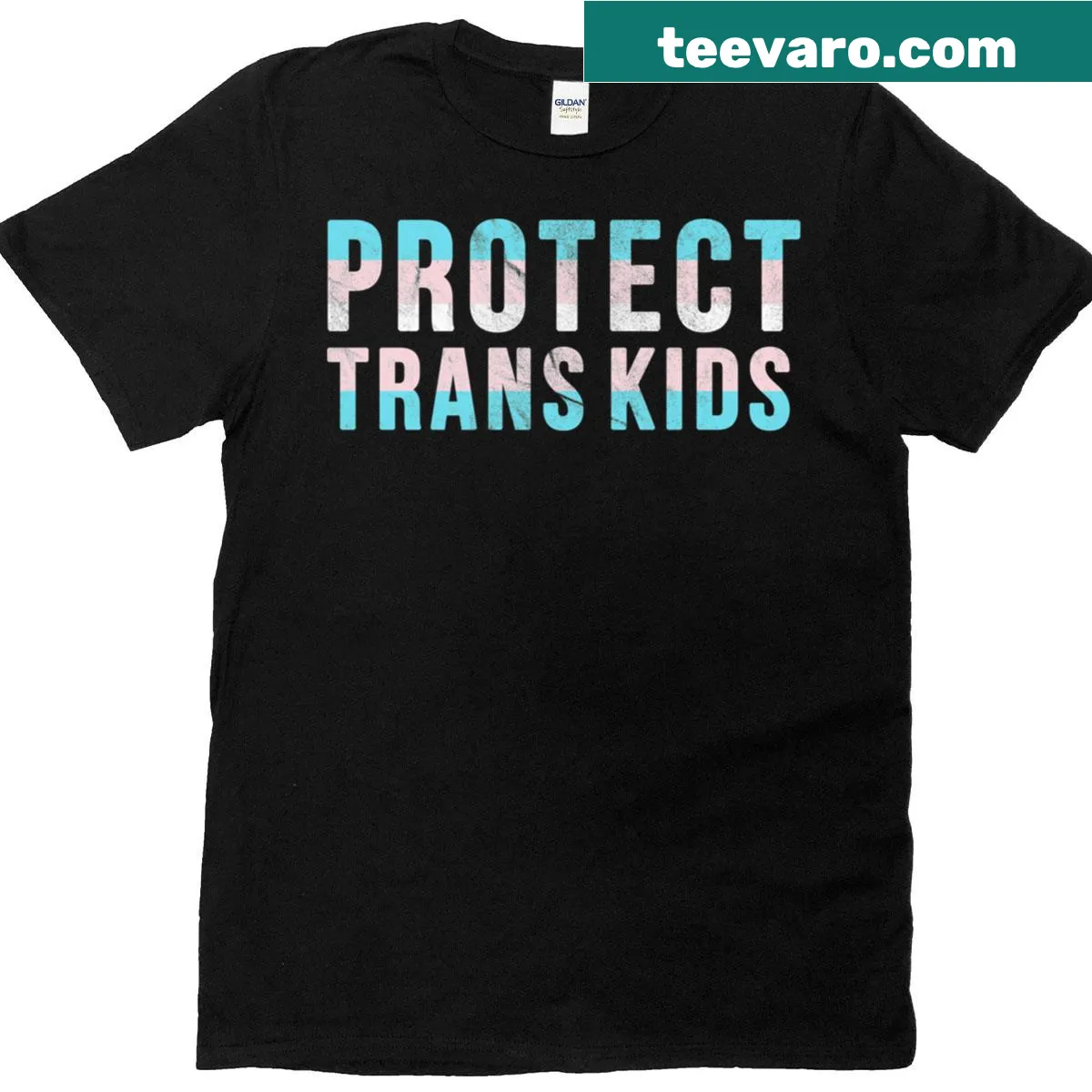 Activism t-shirt promoting support for trans kids — on a men's t-shirt