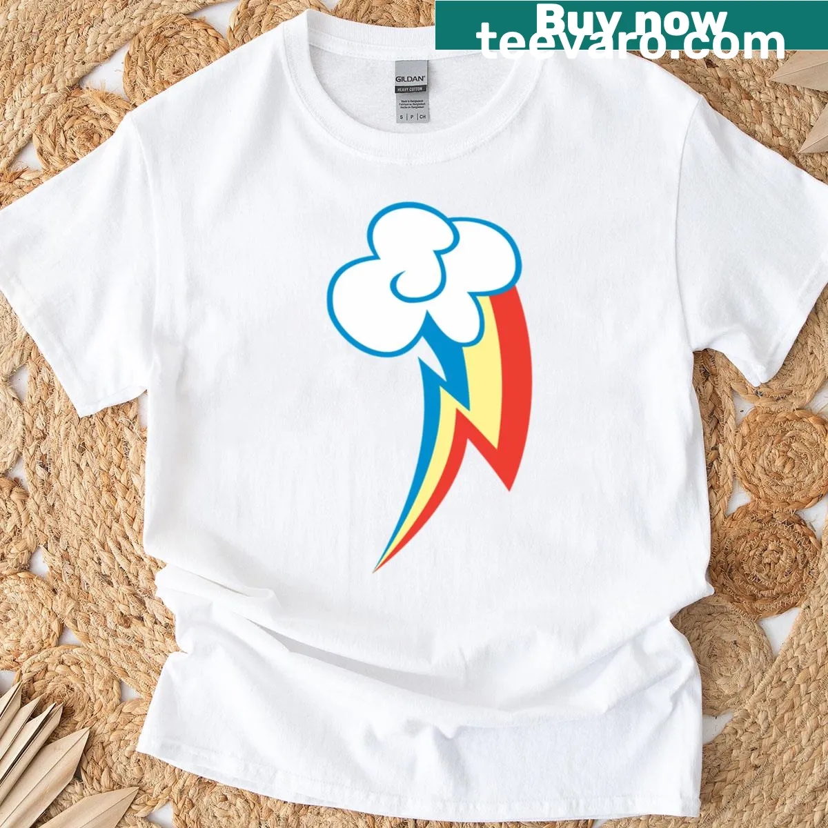 T-shirt featuring Rainbow Dash's Cutie Mark in cartoon style — on a men's t-shirt